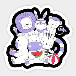 Cute Pets Friends Sticker